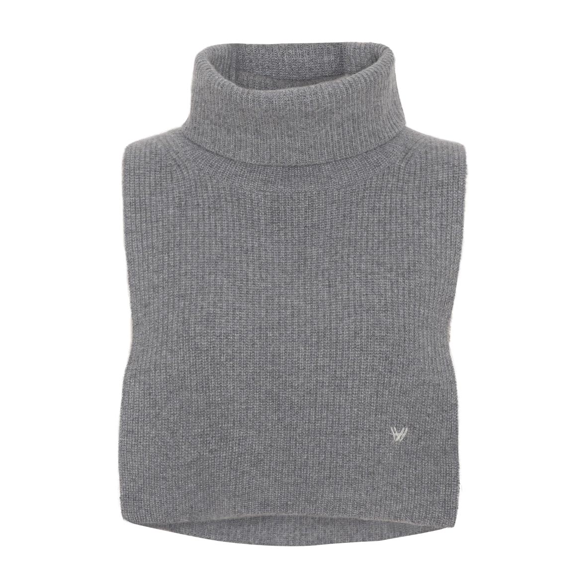 Classic, ribbed neck warmer in 100% premium heavy cashmere knit from Inner Mongolia with folded neckline, and free-falling front.