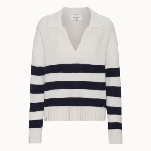 Striped Cashmere Polo Sweater from  Wuth Copenhagen