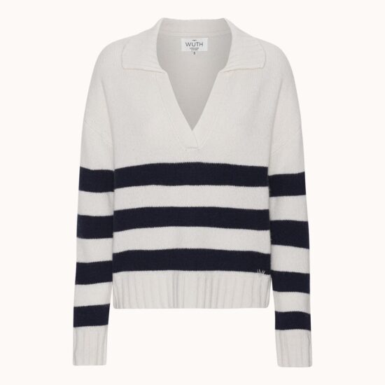 Striped Cashmere Polo Sweater from  Wuth Copenhagen