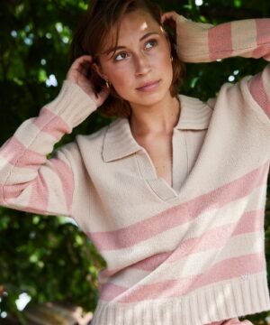 Striped Cashmere Polo Sweater from Wuth Copenhagen