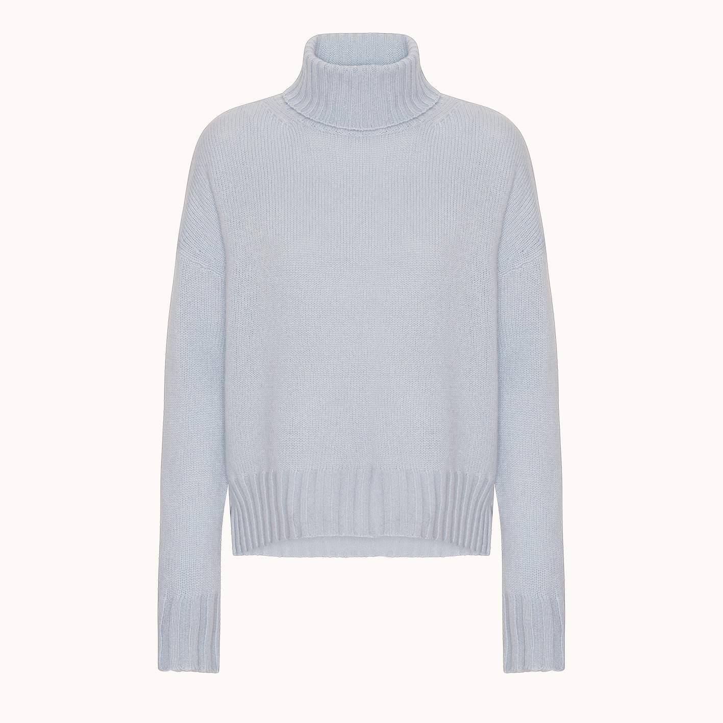 Classic cashmere turtleneck sweater in Sky blue from Wuth Copenhagen in 100% premium cashmere