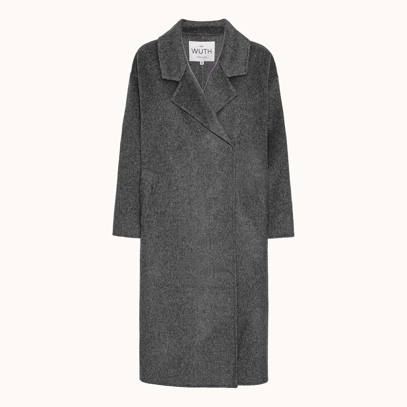 Oversize Coat Grey I 100% uld fra Wuth Copenhagen. klassisk og elegant frakke